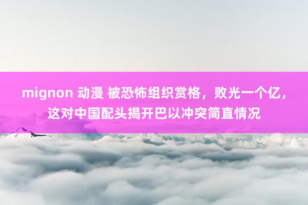 mignon 动漫 被恐怖组织赏格，败光一个亿，这对中国配头揭开巴以冲突简直情况