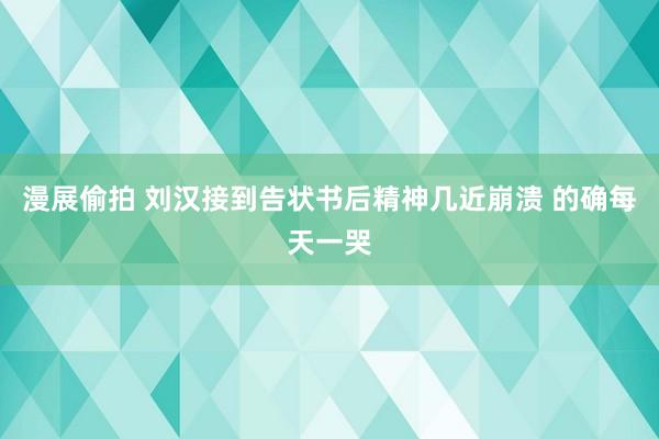 漫展偷拍 刘汉接到告状书后精神几近崩溃 的确每天一哭