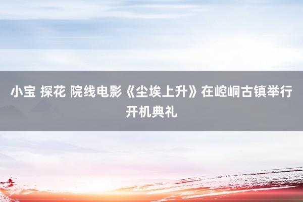 小宝 探花 院线电影《尘埃上升》在崆峒古镇举行开机典礼