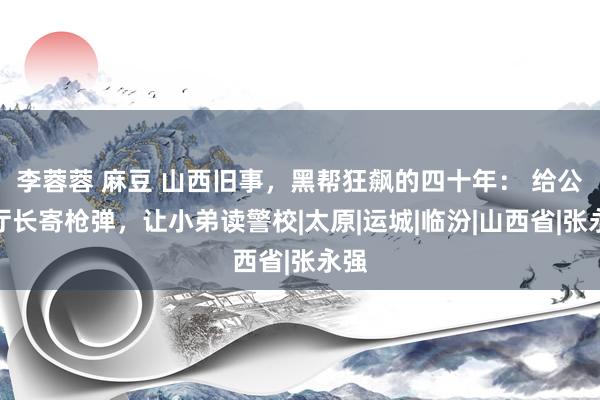 李蓉蓉 麻豆 山西旧事，黑帮狂飙的四十年： 给公安厅长寄枪弹，让小弟读警校|太原|运城|临汾|山西省|张永强