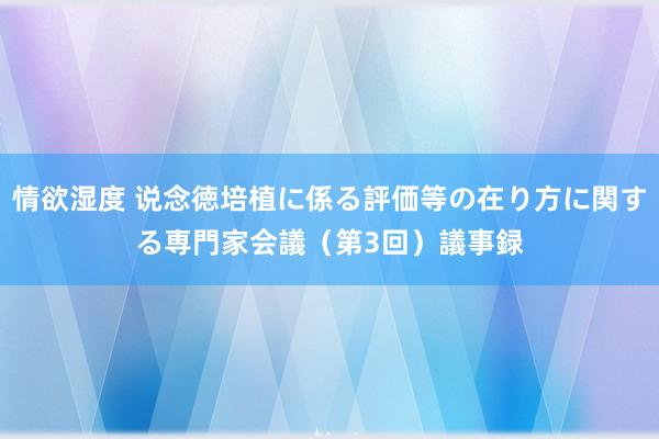 情欲湿度 说念徳培植に係る評価等の在り方に関する専門家会議（第3回）　議事録