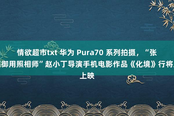 情欲超市txt 华为 Pura70 系列拍摄，“张艺谋御用照相师”赵小丁导演手机电影作品《化境》行将上映