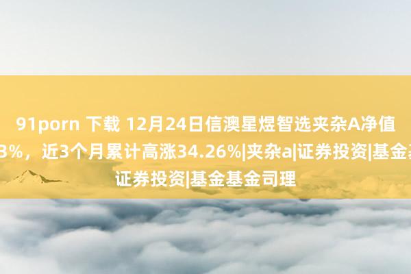 91porn 下载 12月24日信澳星煜智选夹杂A净值增长1.23%，近3个月累计高涨34.26%|夹杂a|证券投资|基金基金司理